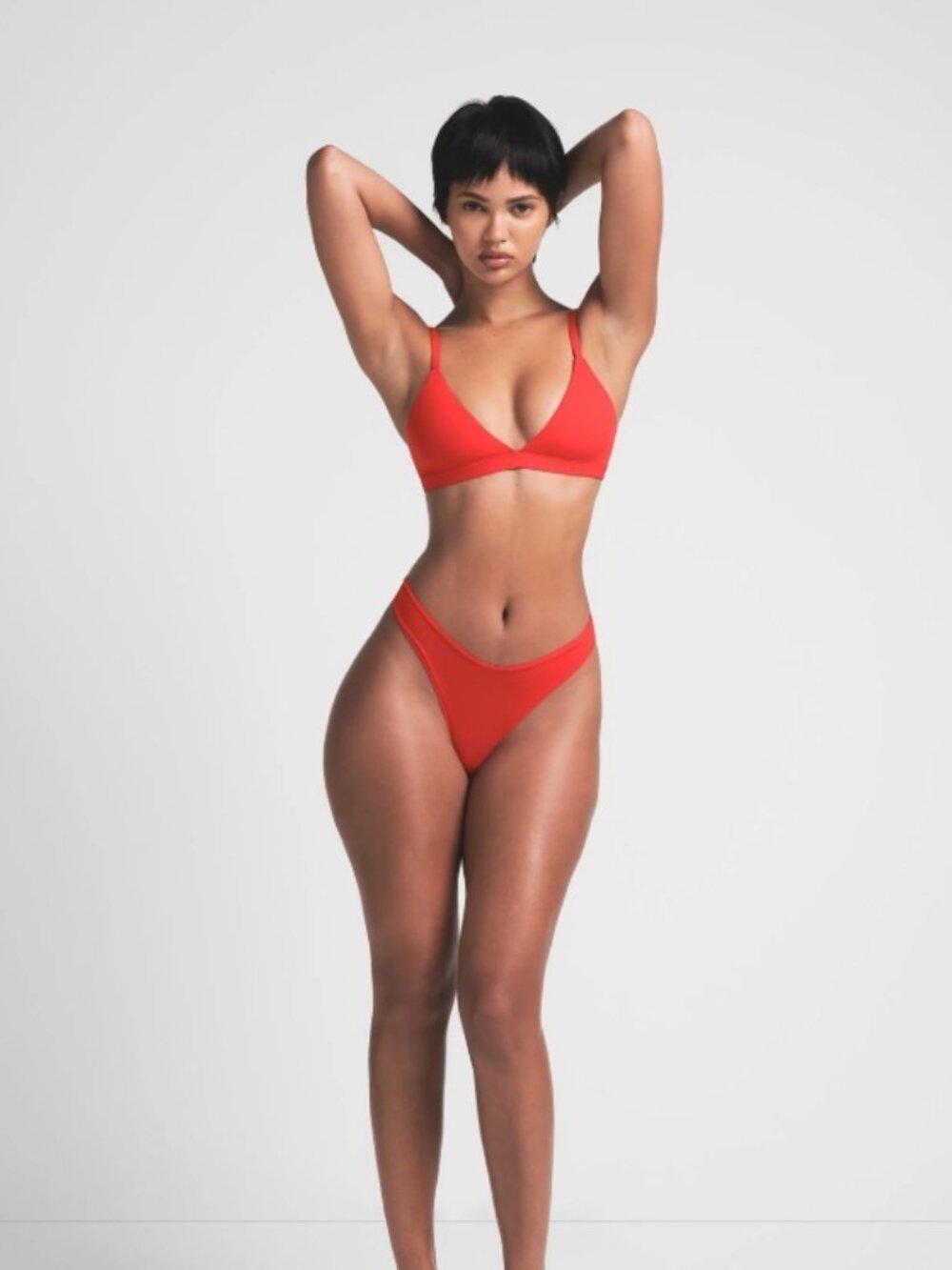 NEW SKIMS Fits Everybody Dipped Front Thong in Cherry Red XS NWOT